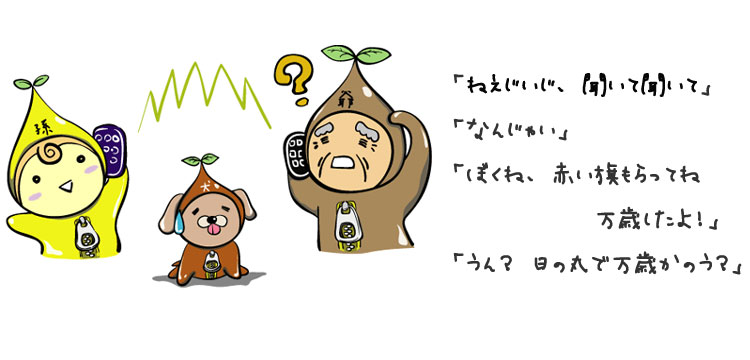 遠くにいる家族と電話している様子